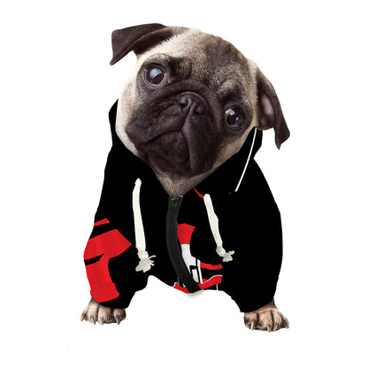 Spartan Warrior Print Dog Zip Up Hoodie