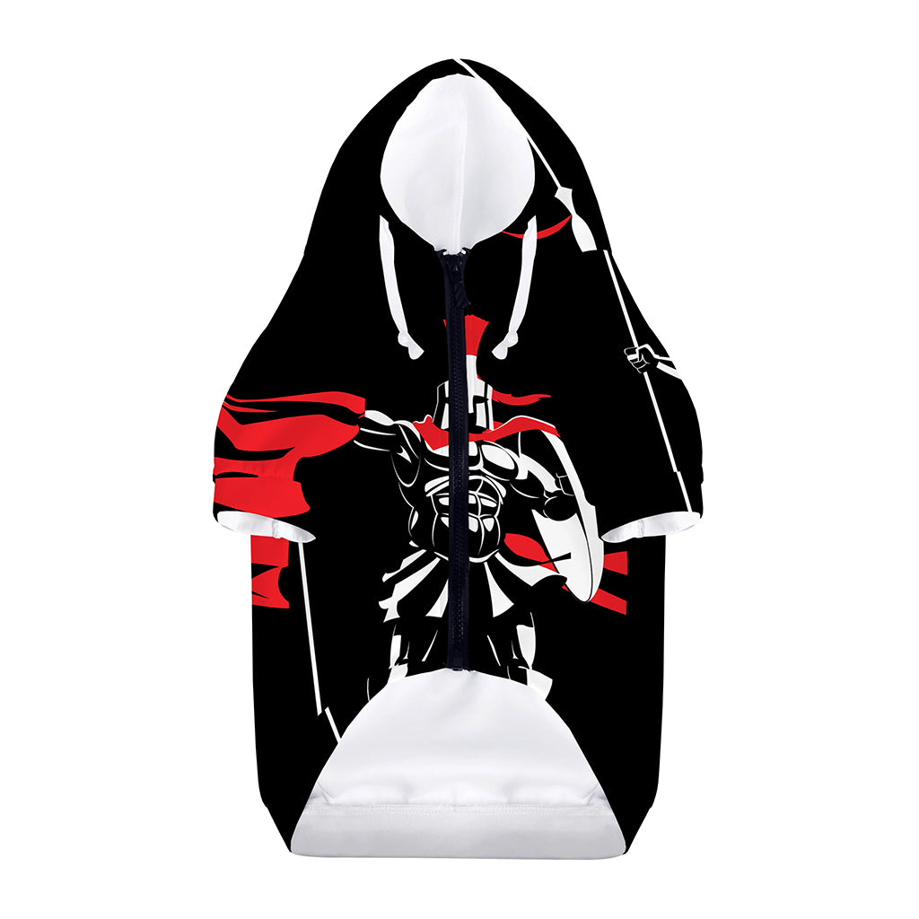 Spartan Warrior Print Dog Zip Up Hoodie