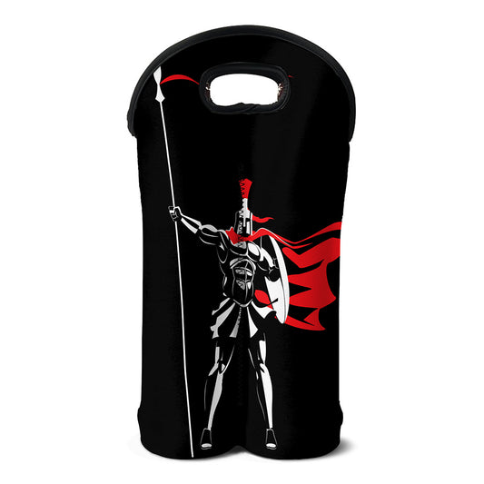 Spartan Warrior Print Double Neoprene Wine Tote