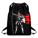 Spartan Warrior Print Drawstring Backpack