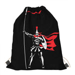 Spartan Warrior Print Drawstring Bag