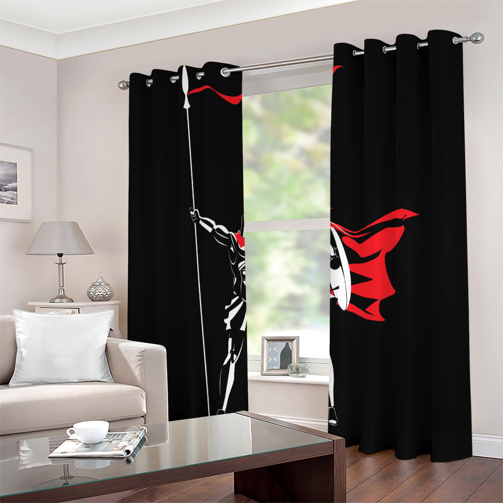 Spartan Warrior Print Extra Wide Grommet Curtains