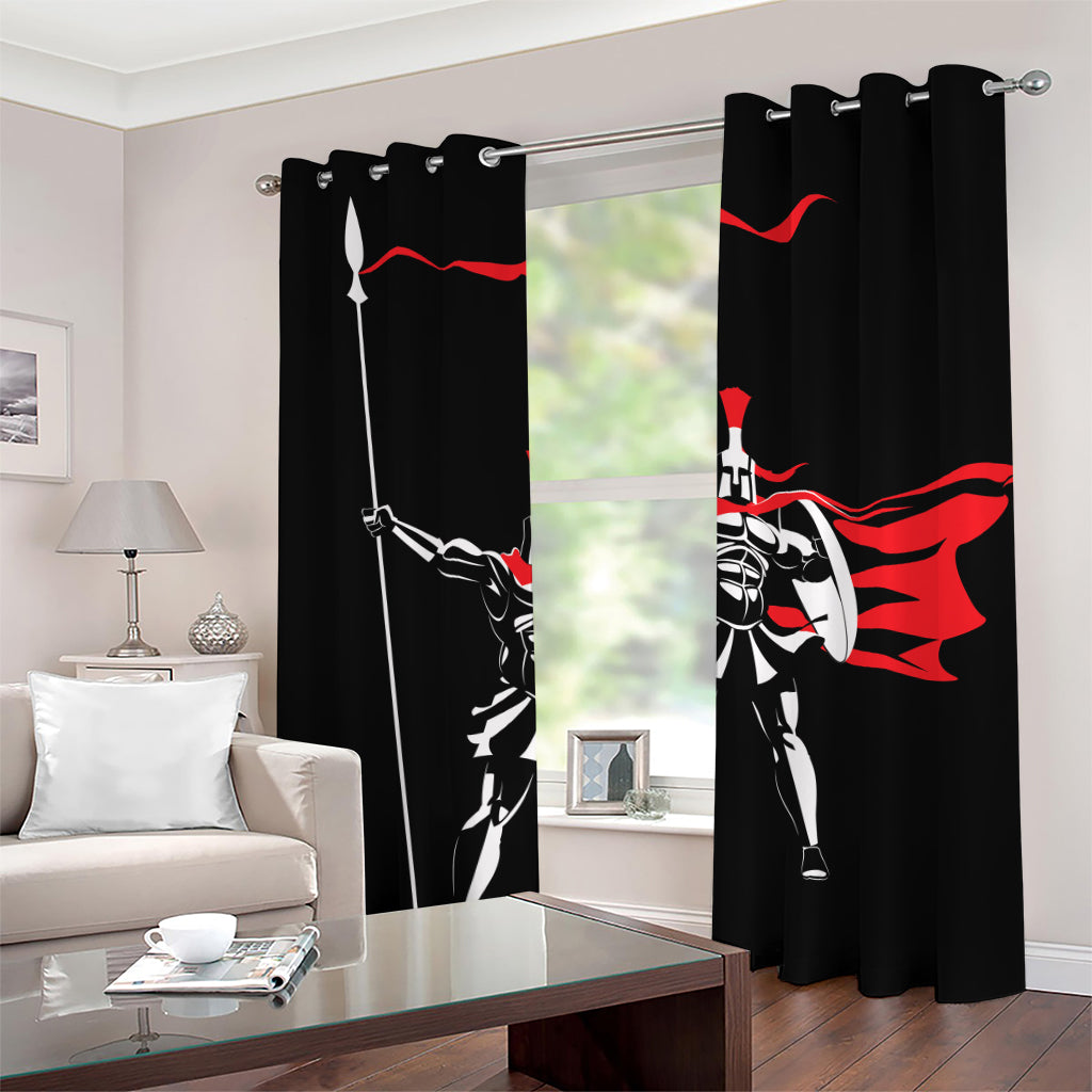 Spartan Warrior Print Grommet Curtains