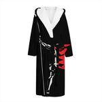 Spartan Warrior Print Hooded Bathrobe