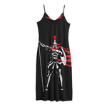 Spartan Warrior Print Jersey Midi Cami Dress