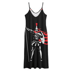 Spartan Warrior Print Jersey Midi Cami Dress