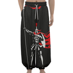 Spartan Warrior Print Lantern Pants