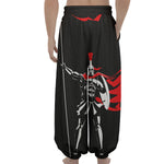 Spartan Warrior Print Lantern Pants