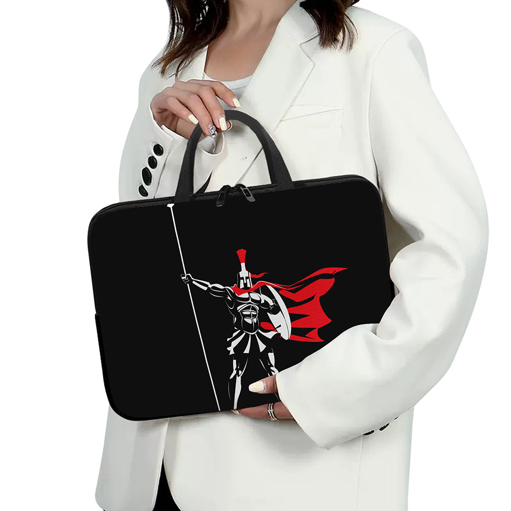 Spartan Warrior Print Laptop Sleeve With Handle