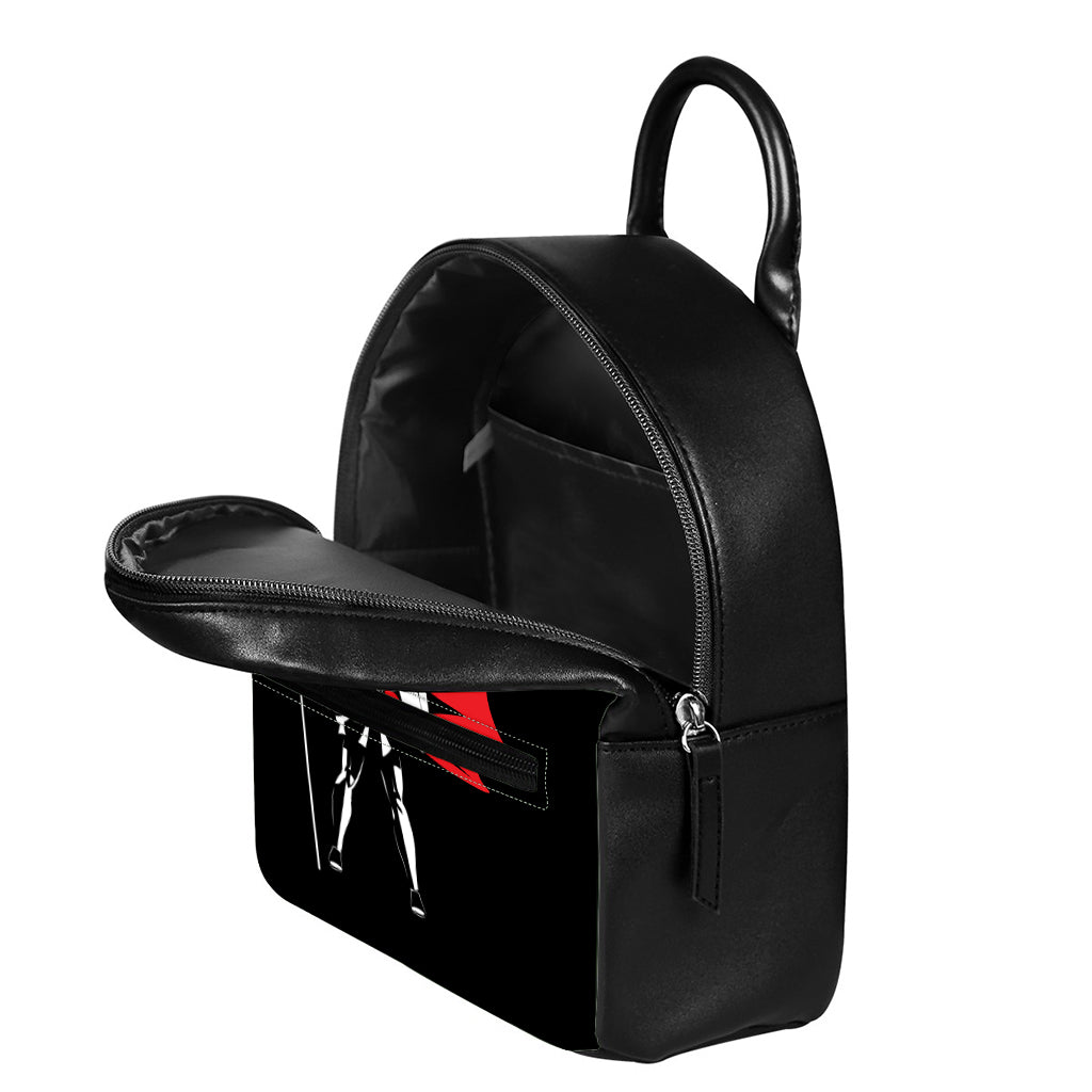 Spartan Warrior Print Leather Backpack