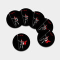 Spartan Warrior Print Leather Coaster Set