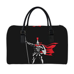 Spartan Warrior Print Leather Duffle Bag