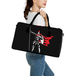 Spartan Warrior Print Leather Duffle Bag