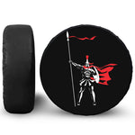 Spartan Warrior Print Leather Spare Tire Cover