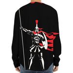 Spartan Warrior Print Long Sleeve Baseball Jersey