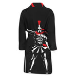 Spartan Warrior Print Men's Bathrobe