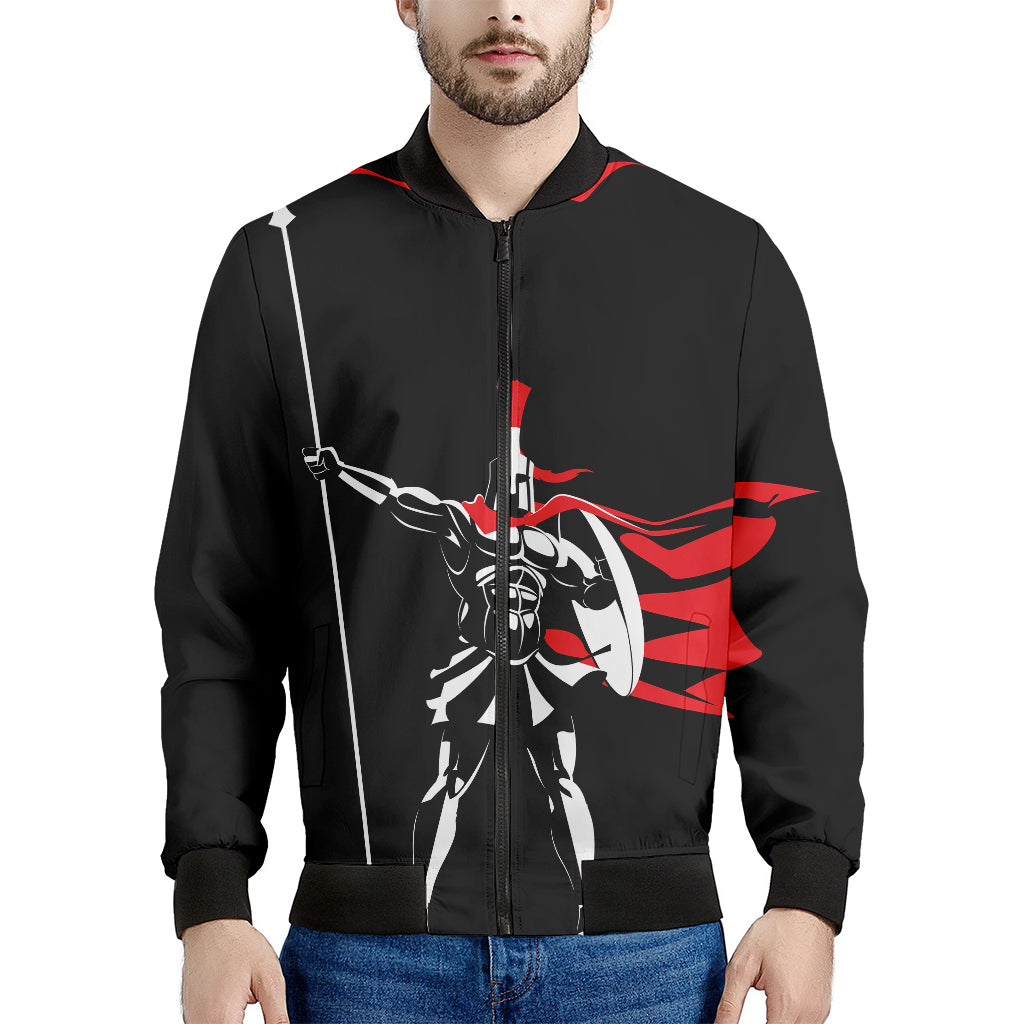 Spartan Warrior Print Men's Bomber Jacket