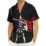 Spartan Warrior Print Men's Deep V-Neck Shirt