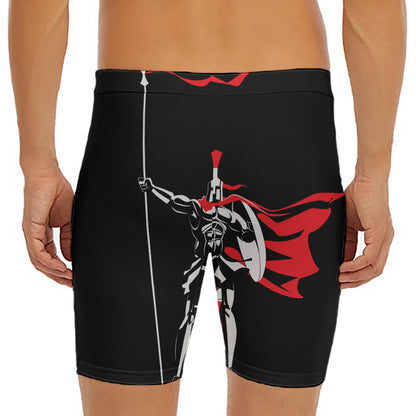 Spartan Warrior Print Men's Long Boxer Briefs