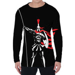 Spartan Warrior Print Men's Long Sleeve T-Shirt