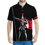 Spartan Warrior Print Men's Polo Shirt