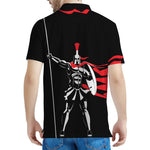 Spartan Warrior Print Men's Polo Shirt