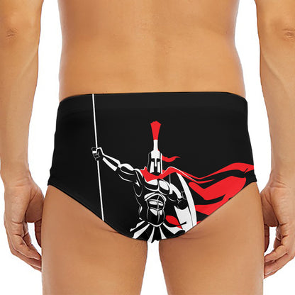 Spartan Warrior Print Men's Triangle Swim Briefs