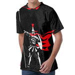 Spartan Warrior Print Men's Velvet T-Shirt