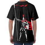 Spartan Warrior Print Men's Velvet T-Shirt