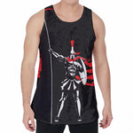 Spartan Warrior Print Men's Velvet Tank Top