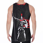 Spartan Warrior Print Men's Velvet Tank Top