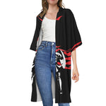 Spartan Warrior Print Open Front Beach Cover Up