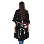 Spartan Warrior Print Open Front Beach Cover Up