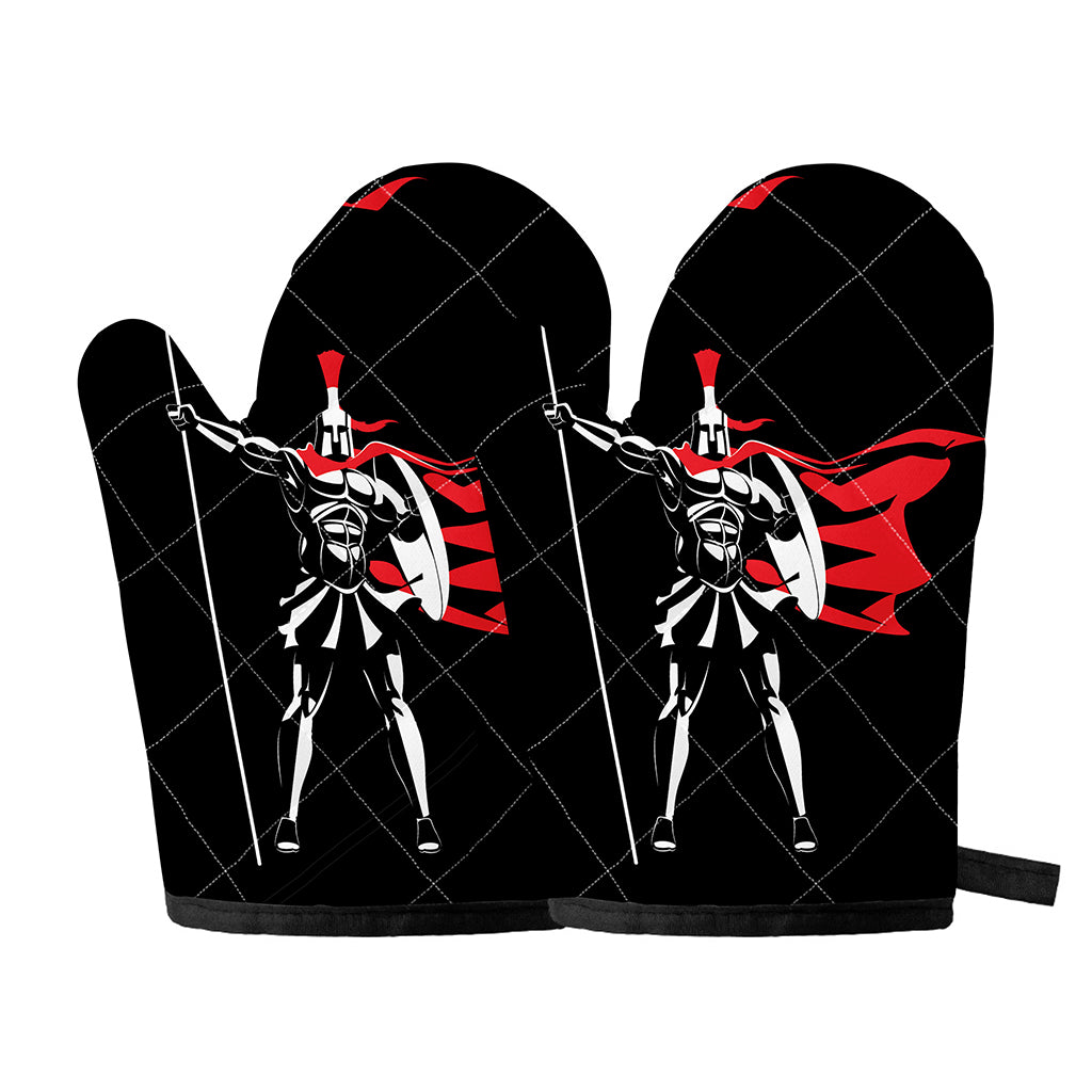 Spartan Warrior Print Oven Mitts