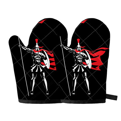 Spartan Warrior Print Oven Mitts