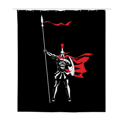Spartan Warrior Print Polyester Shower Curtain