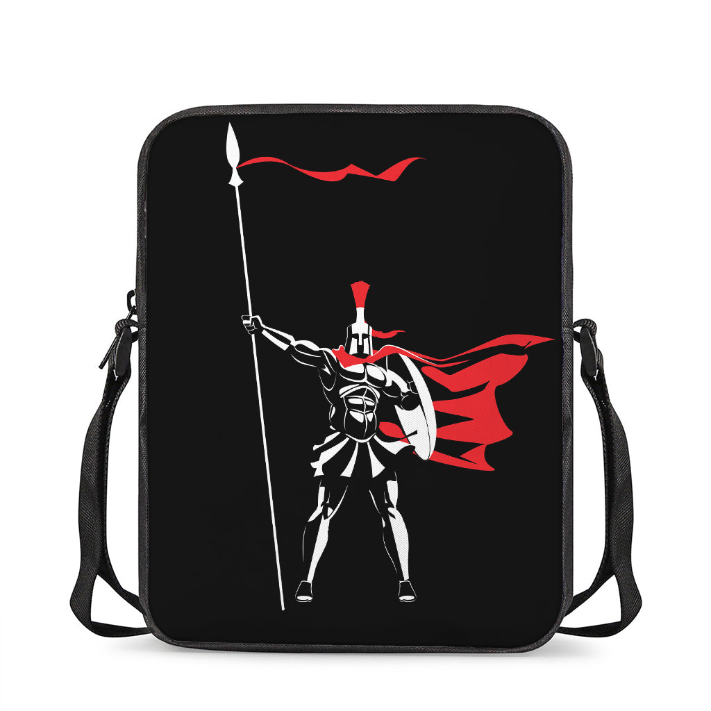 Spartan Warrior Print Rectangular Crossbody Bag