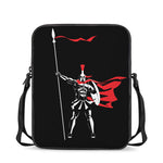 Spartan Warrior Print Rectangular Crossbody Bag