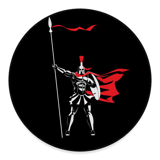 Spartan Warrior Print Round Floor Mat