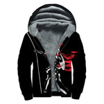 Spartan Warrior Print Sherpa Lined Zip Up Hoodie