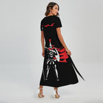 Spartan Warrior Print Short Sleeve Maxi Dress