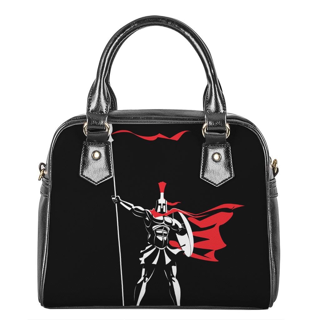 Spartan Warrior Print Shoulder Handbag