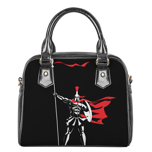 Spartan Warrior Print Shoulder Handbag
