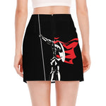 Spartan Warrior Print Side Slit Mini Skirt