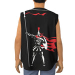 Spartan Warrior Print Sleeveless Baseball Jersey