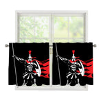 Spartan Warrior Print Tier Curtains