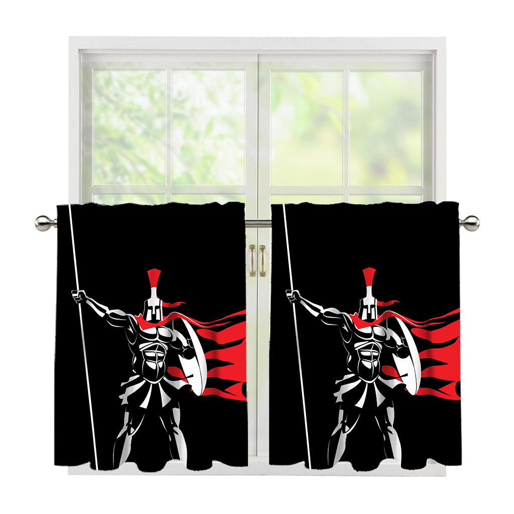 Spartan Warrior Print Tier Curtains