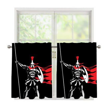 Spartan Warrior Print Tier Curtains