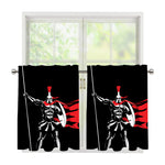 Spartan Warrior Print Tier Curtains