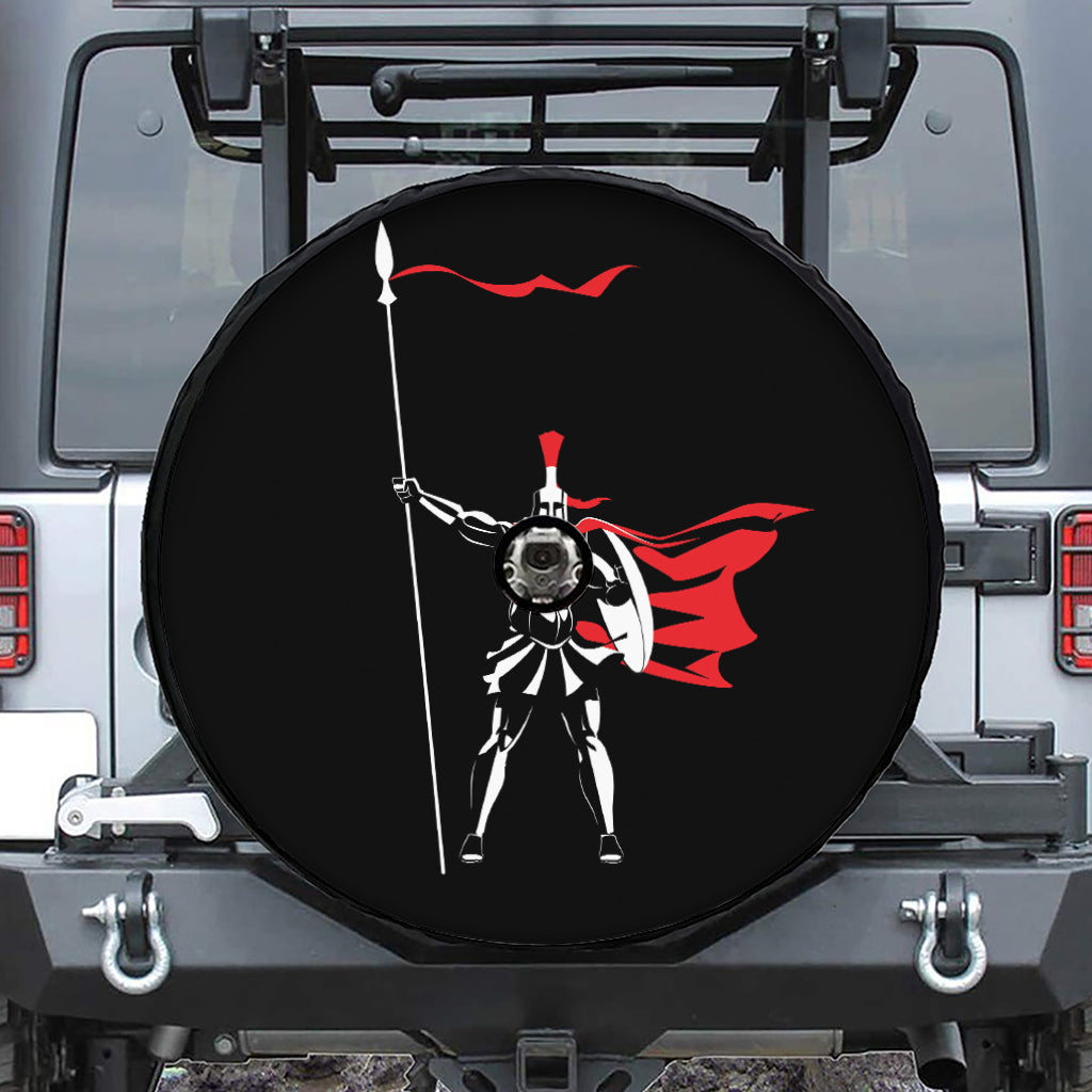 Spartan Warrior Print Tire Cover With Camera Hole